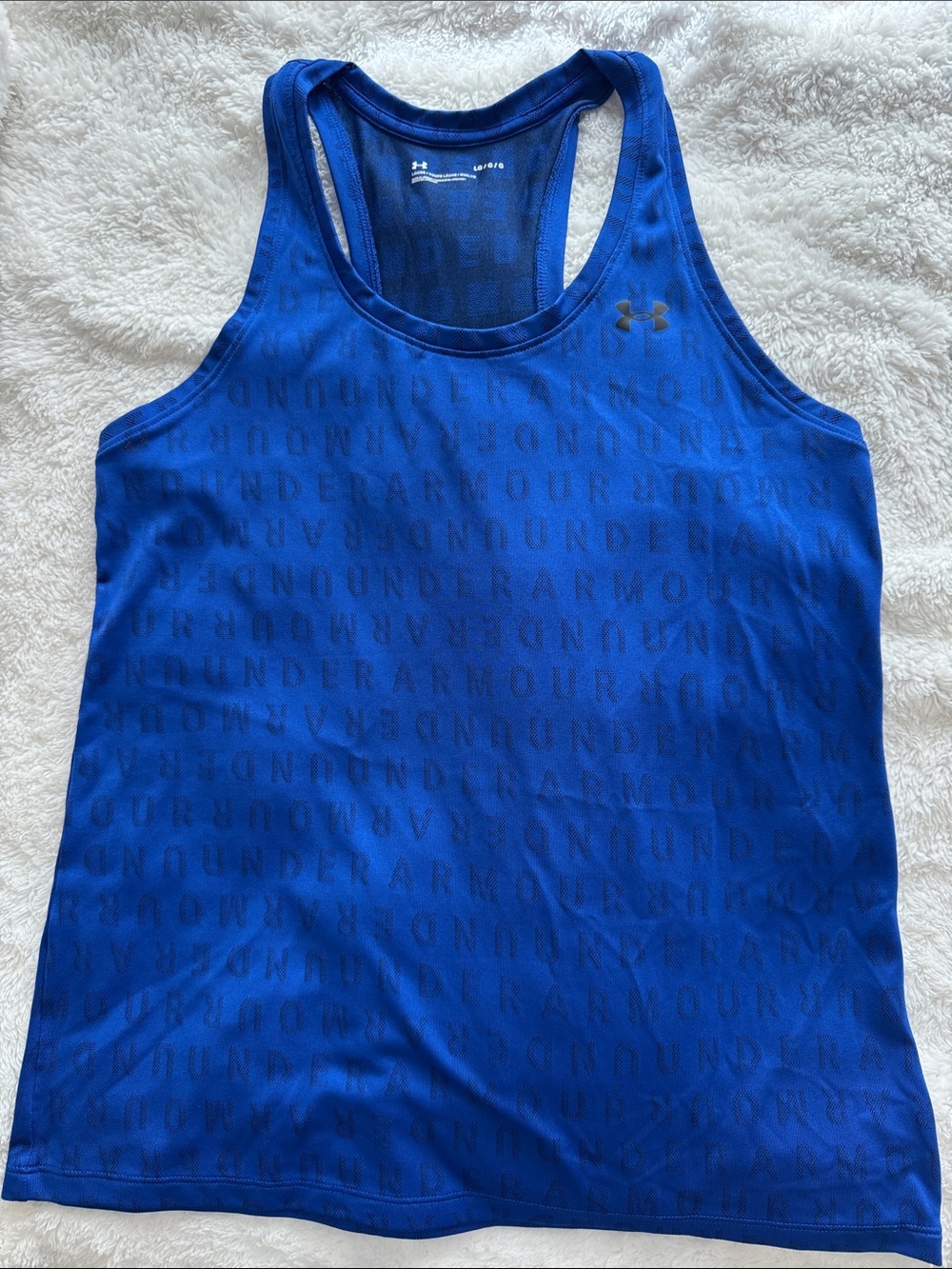 Under Armour Blue Racerback Logo Tank Top